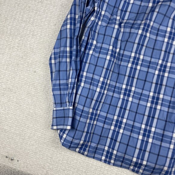 Paul & Shark Shirt Mens 41 Light Blue Plaid Cotton Long Sleeve Button-Down Italy - Picture 14 of 16